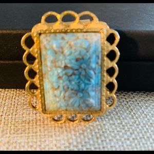 Vintage Scarf Clip. Little flowers on pattern.